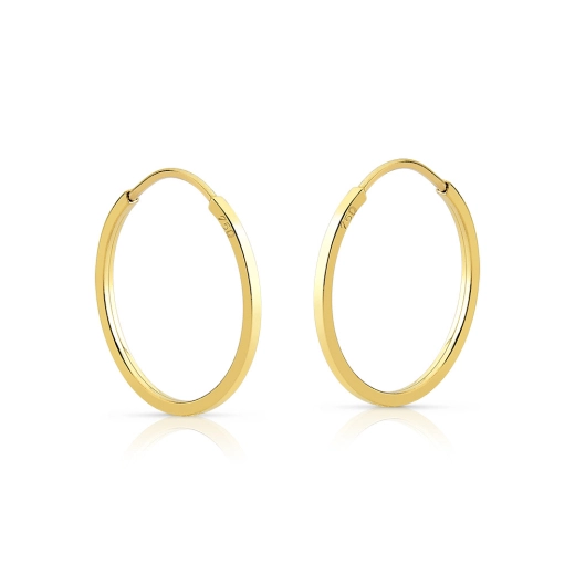 Produto Argola de Ouro 18k Redonda 14mm fio quadrado 750