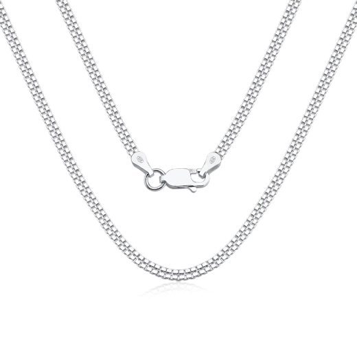 Produto Corrente Feminina de Prata 925 Veneziana Dupla 2mm