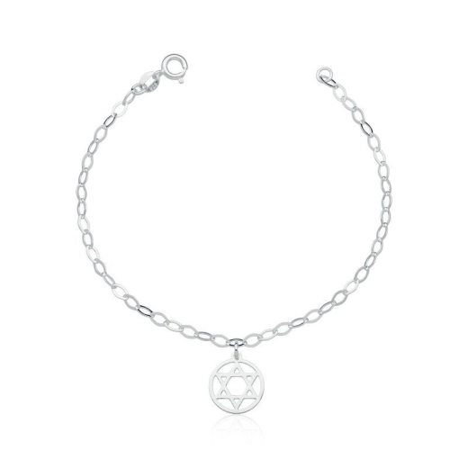Produto Pulseira Estrela de Davi Prata 925