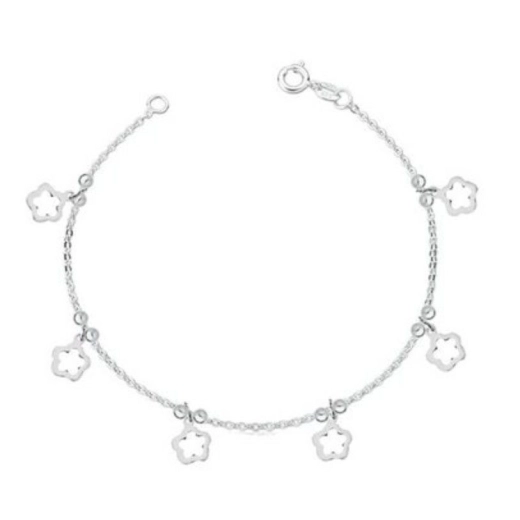 Pulseira margarida com bolinhas prata 925 Produto Pulseira margarida com bolinhas prata 925