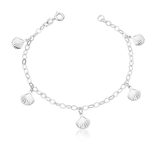 Produto Pulseira prata 925 feminina 4 conchas