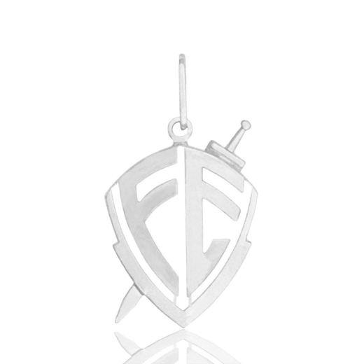 Produto Pingente escudo fé - 21mm x 36mm - Prata 925