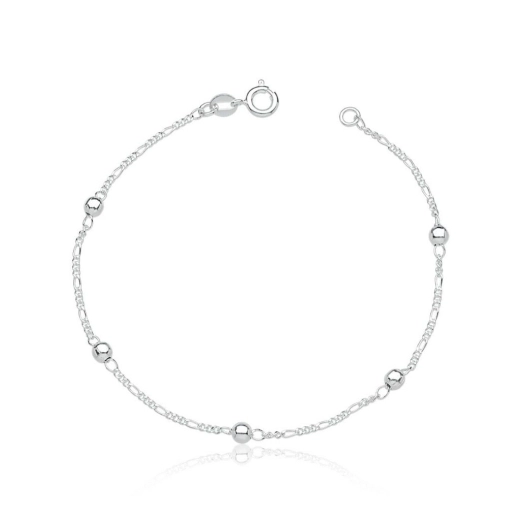Produto Pulseira infantil bolinha - Prata 925