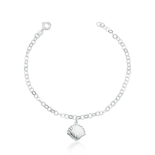 Produto Pulseira feminina prata 925 1 concha pendente