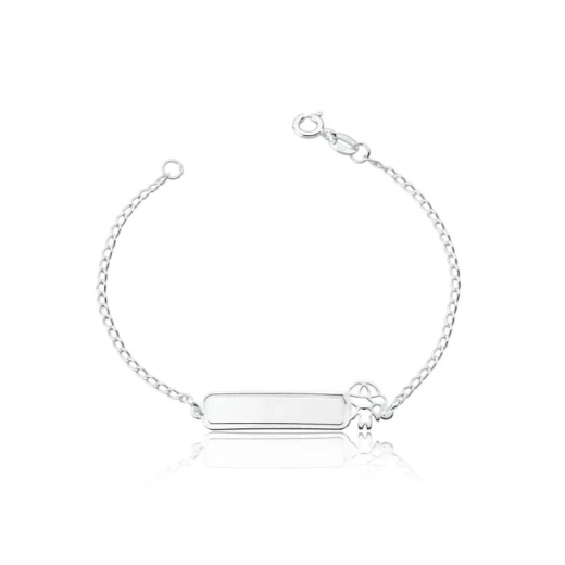 Pulseira plaquinha infantil menino - Prata 925 Produto Pulseira plaquinha infantil menino - Prata 925