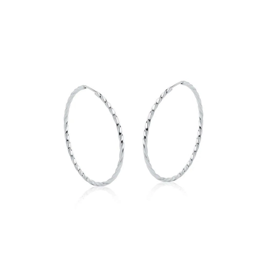 Produto Brinco prata 925 argola redonda fio torcido 18mm