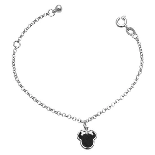 Pulseira infantil Minnie resinado prata 925 Produto Pulseira infantil Minnie resinado prata 925