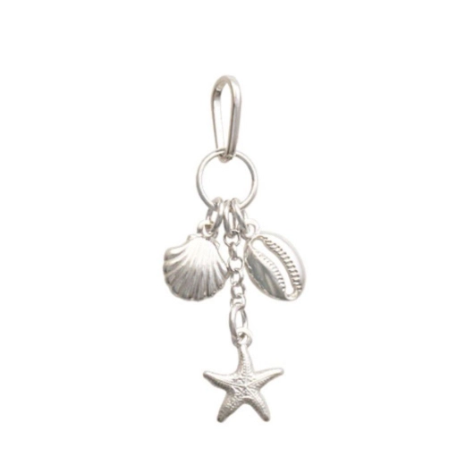 Pingente de prata 925 patuá elementos mar Produto Pingente de prata 925 patuá elementos mar
