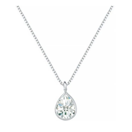 Colar Feminino de Prata 925 Ponto de Luz Gota Produto Colar Feminino de Prata 925 Ponto de Luz Gota