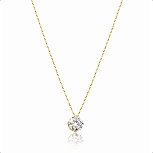 Produto Colar ponto de luz redondo 40cm galeria 6mm ouro amarelo 18k