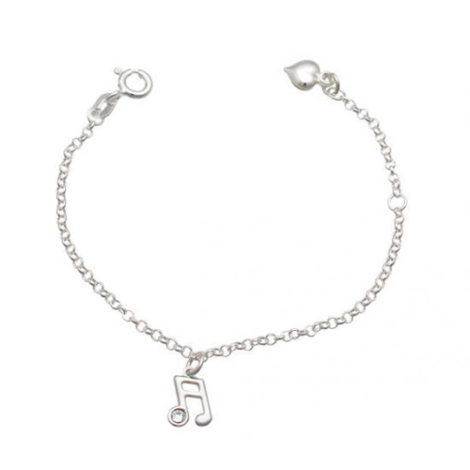 Produto Pulseira infantil nota musical prata 925