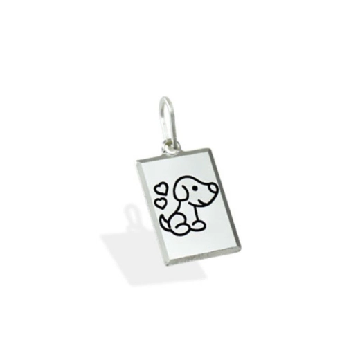 Produto Pingente plaquinha cachorro amor - Prata 925