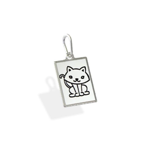 Produto Pingente plaquinha gato patinha - Prata 925