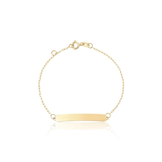Produto Pulseira Infantil de Ouro 18k Veneziana Longa com Chapinha