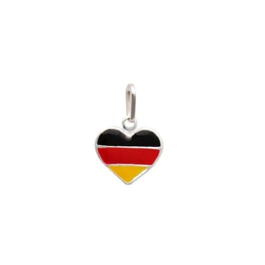 Produto Pingente bandeira Alemanha em formato de coração prata 925