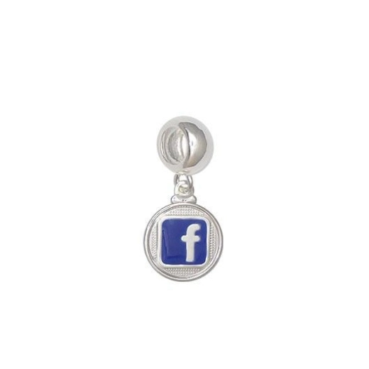 Berloque Facebook de Prata 925 para Pulseiras Produto Berloque Facebook de Prata 925 para Pulseiras