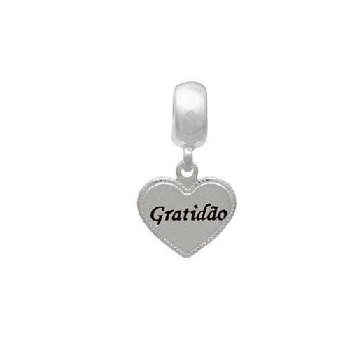 Berloque gratidão coração prata 925 Produto Berloque gratidão coração prata 925