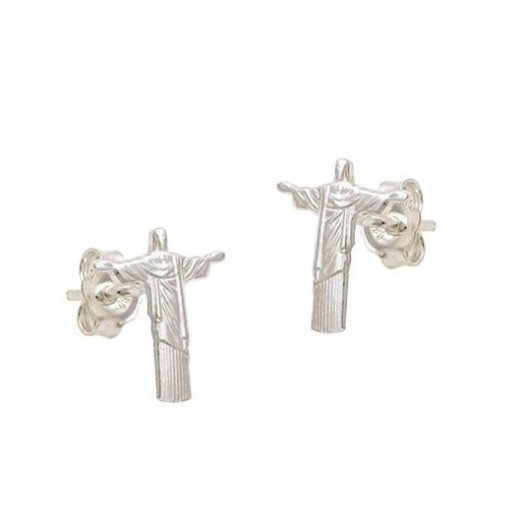 Produto Brinco Feminino de Prata 925 Cristo Redentor