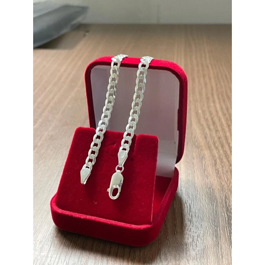 Produto Pulseira Masculina Italiana Grumet Escama 5mm De Prata 925