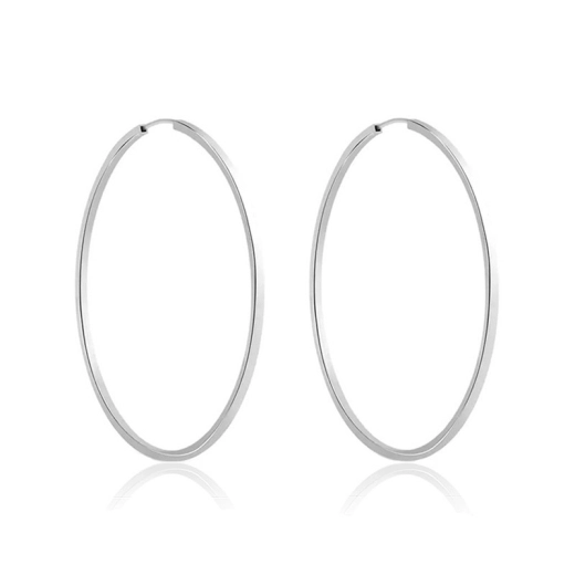 Produto Brinco Argola Grande fio quadrado 50mm Prata 925
