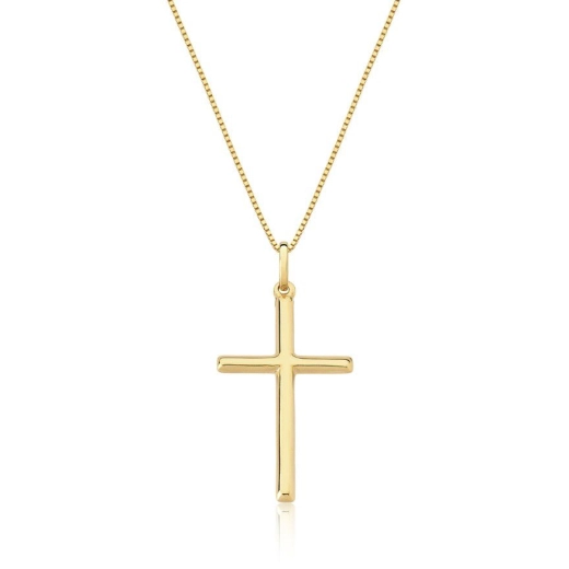 Produto Colar de ouro 18k Com cruz Lisa de 2.80 centímetros