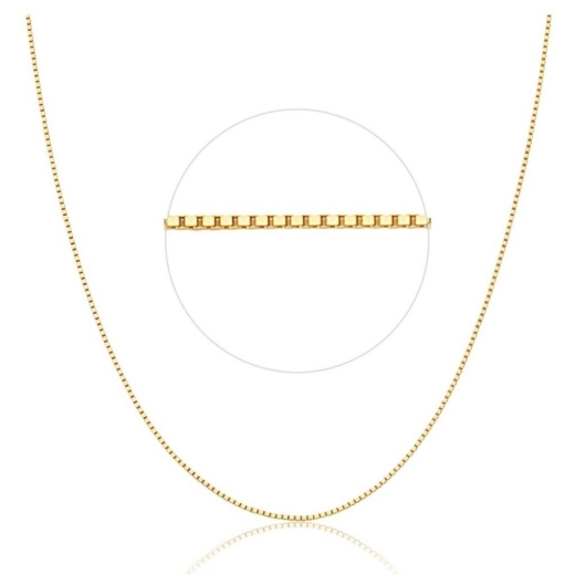 Corrente Veneziana de Ouro 18k 60cm 0.5mm Produto Corrente Veneziana de Ouro 18k 60cm 0.5mm