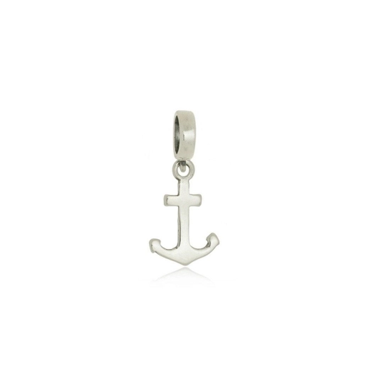 Berloque âncora lisa 7mm x 7mm - Prata 925 Produto Berloque âncora lisa 7mm x 7mm - Prata 925