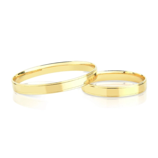 Produto Aliança De Ouro 18k Trabalhada Com 2 Frisos