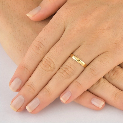 Produto Aliança de Ouro 18k 3mm com Friso Central