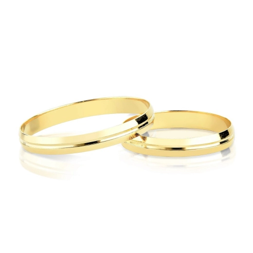 Produto Aliança de Ouro 18k 3mm com Friso Central