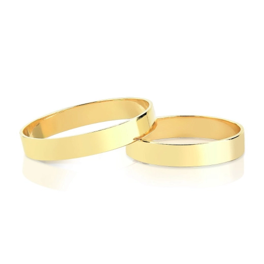 Produto Aliança de Ouro 18k Lisa 3mm Quadrada