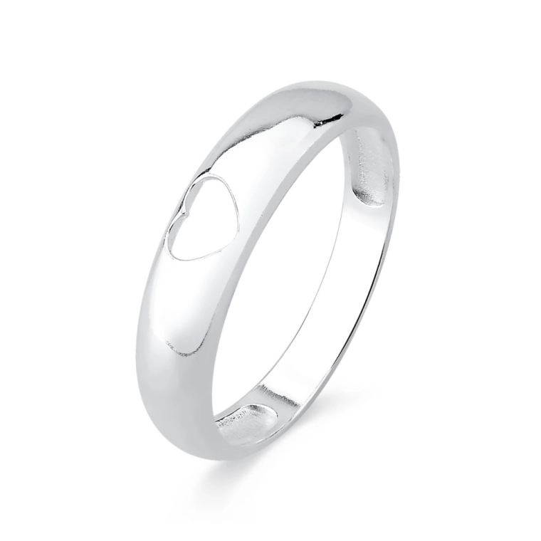 Produto Aliança de Prata 925 Coração Vazado