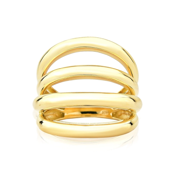 Produto Anel de Ouro 18k Aros Curvados e Lisos