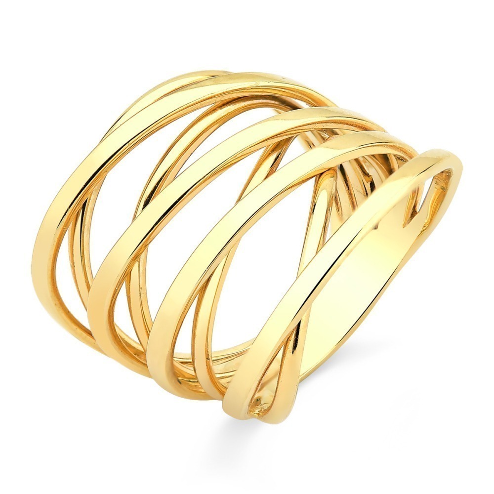 Anel de Ouro 18k Aros Entrelaçados Produto Anel de Ouro 18k Aros Entrelaçados
