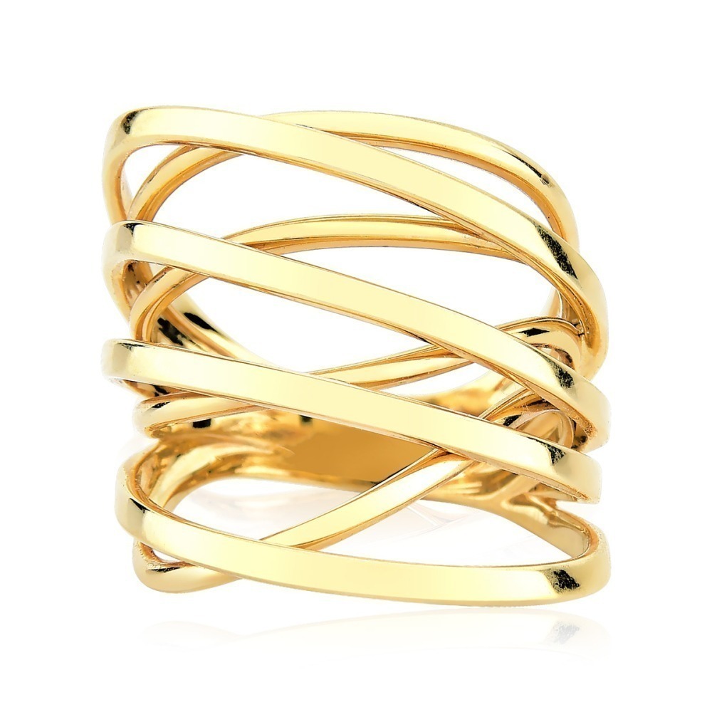 Anel de Ouro 18k Aros Entrelaçados Produto Anel de Ouro 18k Aros Entrelaçados