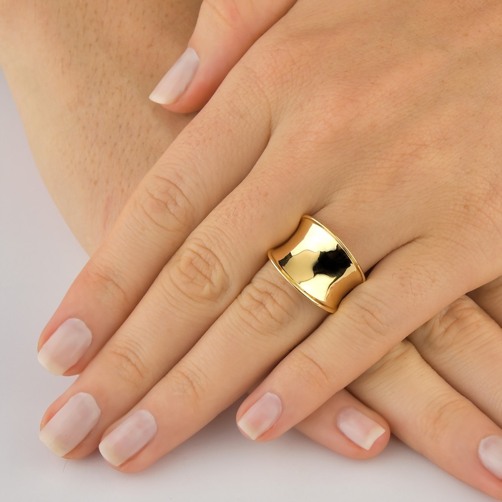 Produto Anel de Ouro 18k Chapado Liso