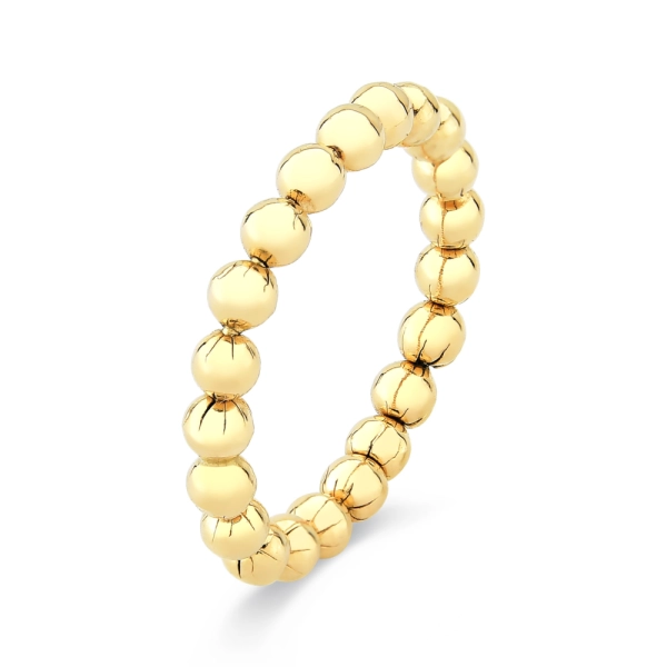 Produto Anel de Ouro 18k Esferas Delicadas
