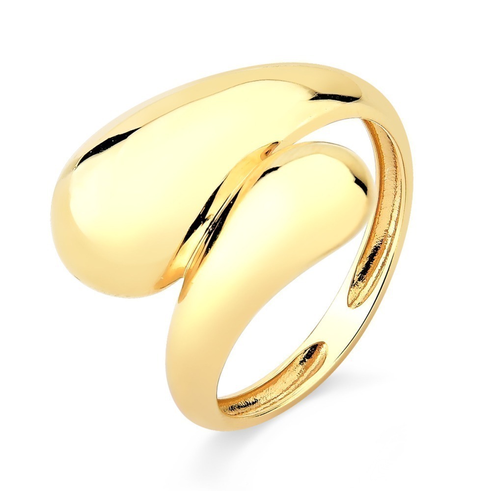 Anel de Ouro 18k Gota Dupla Produto Anel de Ouro 18k Gota Dupla