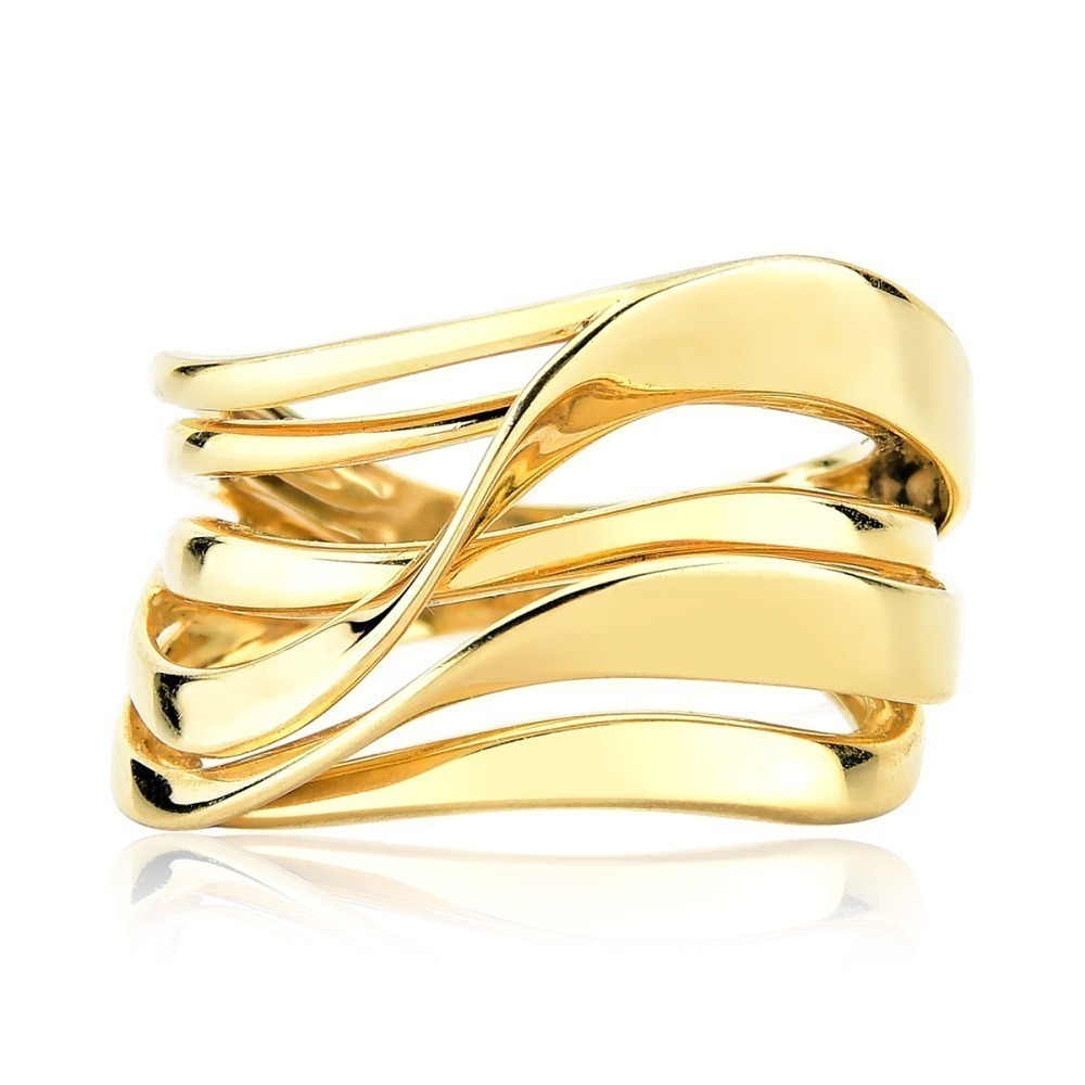 Produto Anel de Ouro 18k Ondas Entrelaçadas