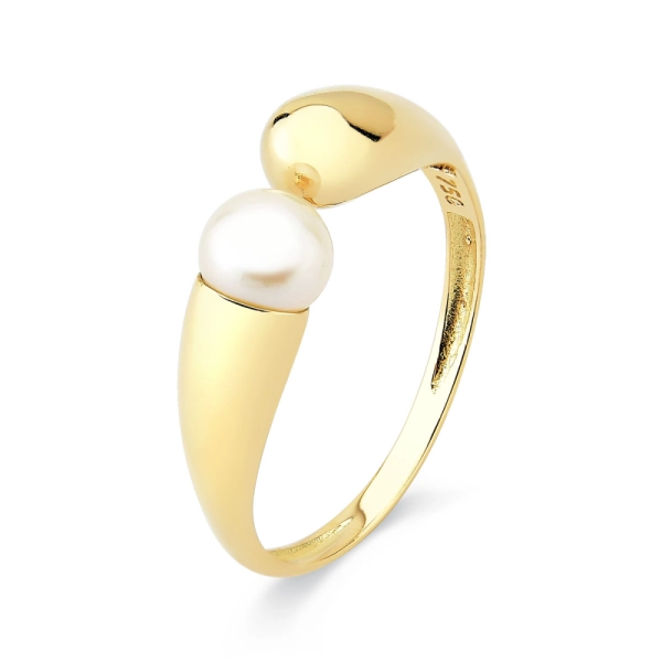 Produto Anel de Ouro 18k Pérola e Regulável