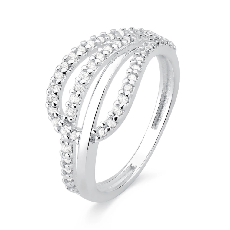 Produto Anel de Prata 925 Aros Cravejados