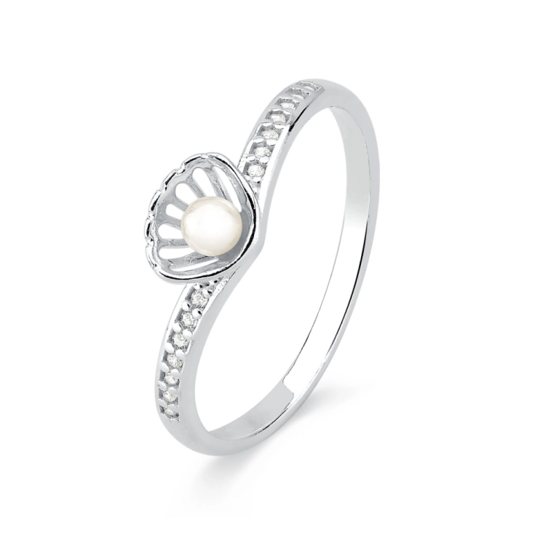 Produto Anel de Prata 925 Concha com Pérola