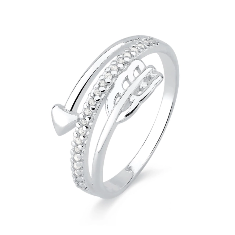 Produto Anel de Prata 925 Flecha com Zircônias