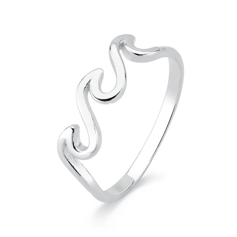 Produto Anel de Prata 925 Ondas Lisas