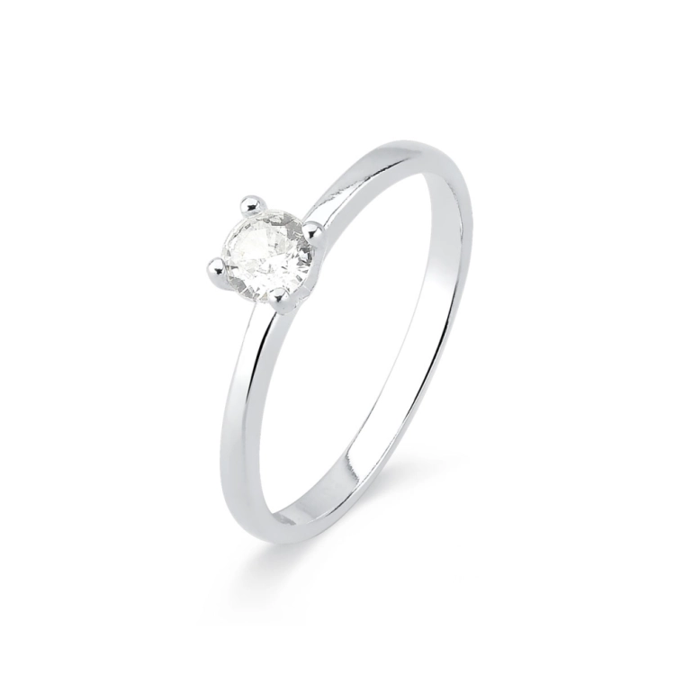 Produto Anel de Prata 925 Solitário com 4mm