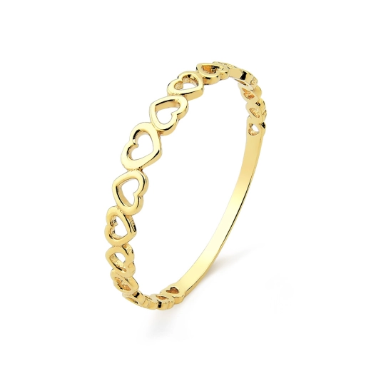 Produto Anel de Ouro 18k Corações Vazados