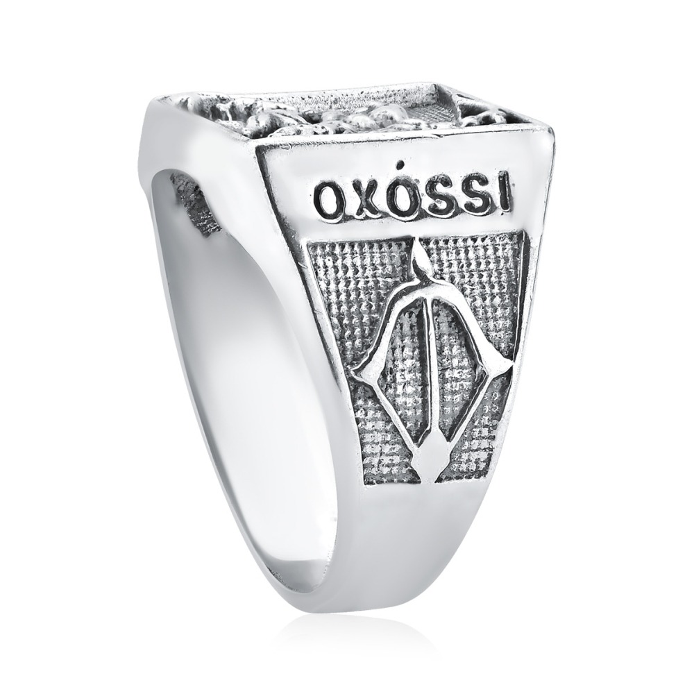 Anel Orixá de Prata 925 Oxóssi Envelhecida Produto Anel Orixá de Prata 925 Oxóssi Envelhecida
