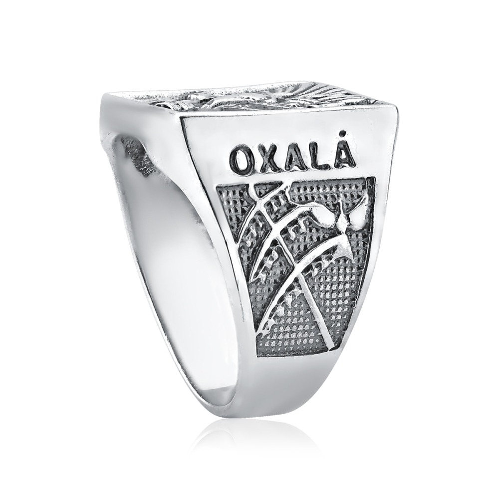 Anel Orixá de Prata 925 Oxalá Envelhecida Produto Anel Orixá de Prata 925 Oxalá Envelhecida