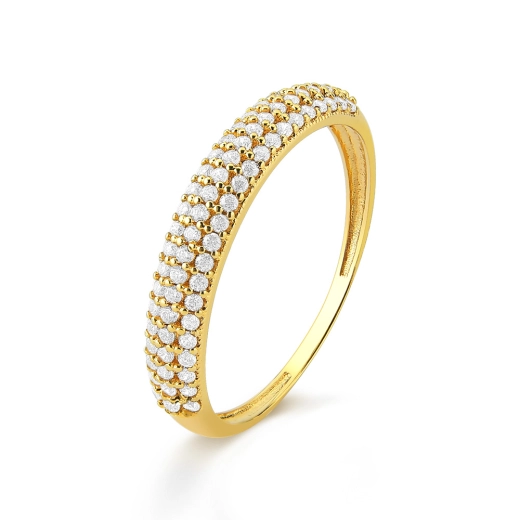 Anel de Ouro 18k Pavê Aparador Produto Anel de Ouro 18k Pavê Aparador