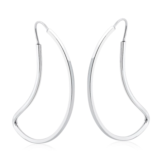 Produto Brinco Feminino Argola de Prata 925 Lua Vazada 41mm